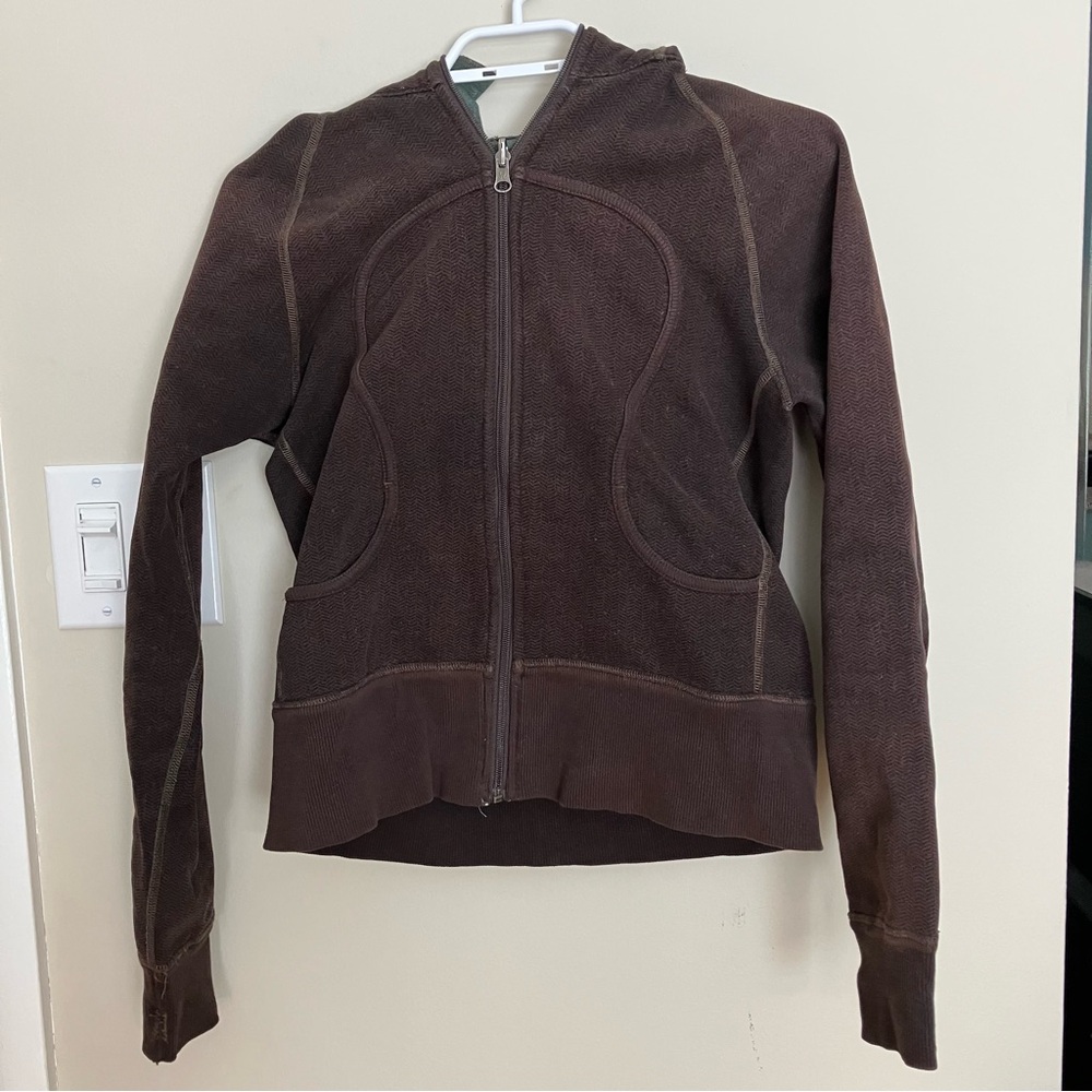 lululemon athletica Dark Brown HerringboneBomberJacket vintage streetwear